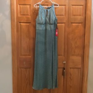 Mint green full length halter evening gown size 14